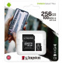 256 GB paměťová karta Micro SD karta Kingston CANVAS Select Plus + SD adaptér, CLASS 10